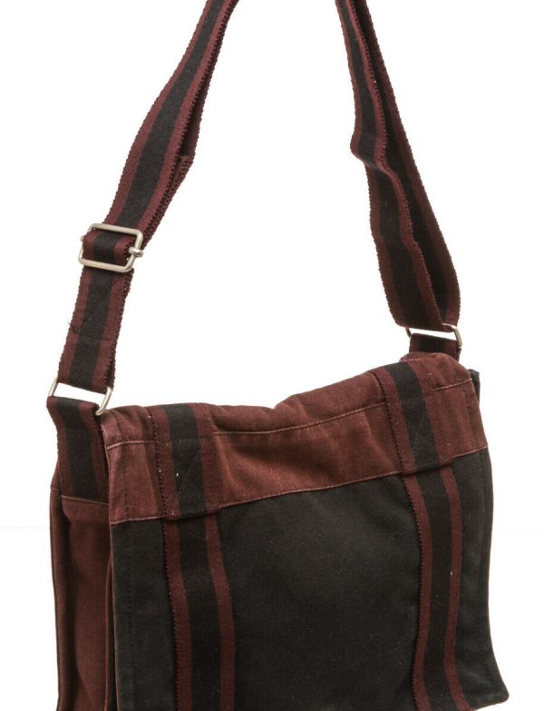 Hermes Burgundy Canvas Fourre Tout Vassus Messenger Bag
