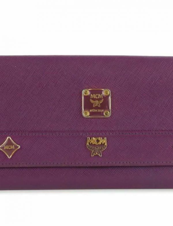 MCM Purple Long Leather Wallet