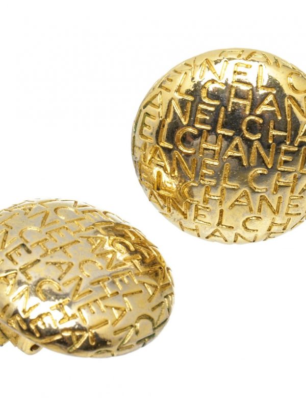 Chanel Vintage Logo Clip-on Earrings