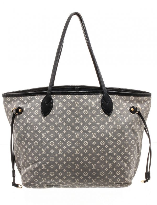 Louis Vuitton Blue White Canvas Leather Idylle Neverfull MM Bag
