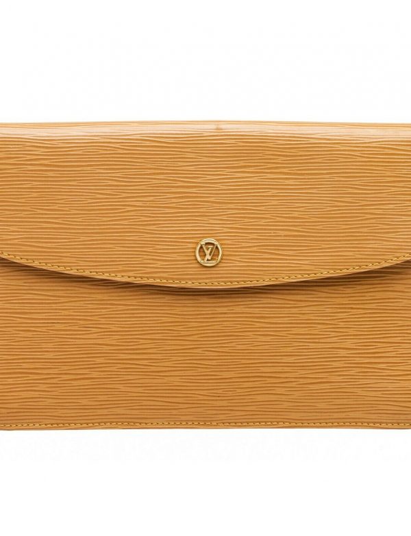 Louis Vuitton Camel Epi Leather Montaigne Clutch Bag