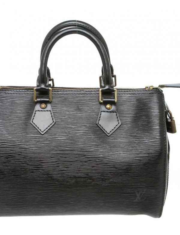 Louis Vuitton Black Epi Leather Speedy 25 cm Satchel Bag
