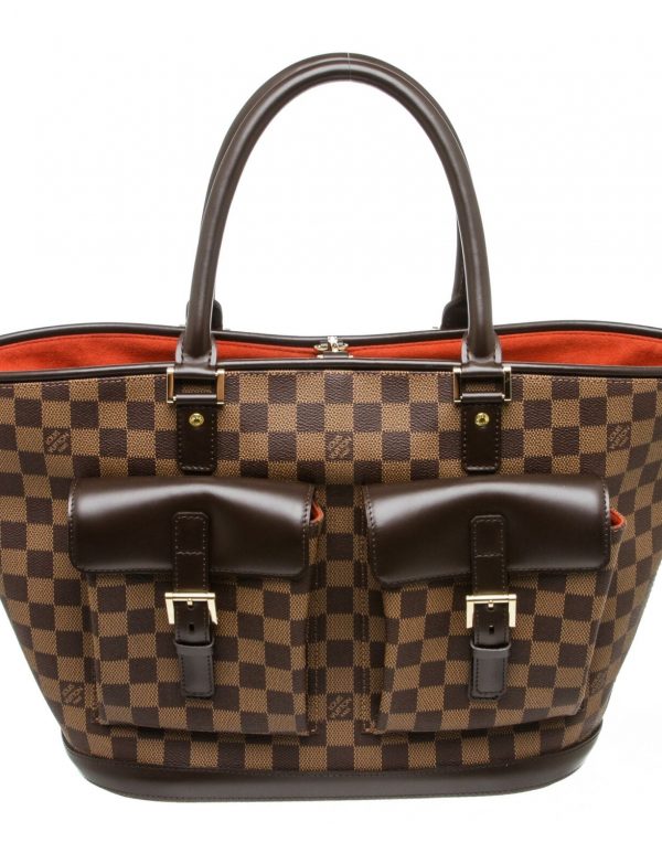 Louis Vuitton Damier Ebene Canvas Leather Manosque GM Bag